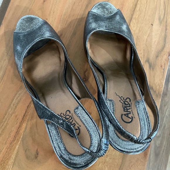 Gunmetal Slingback Platform heels - Picture 3 of 9